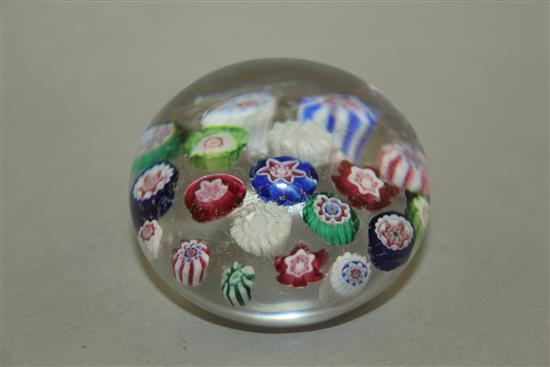 A Clichy spaced complex cane glass paperweight, late 19th century, 4.5cm